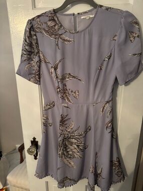 Tularosa Lavender Floral Fit-and-Flare Mini Dress